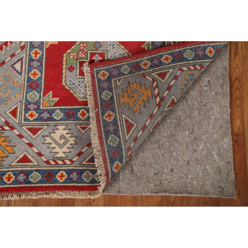 Geometric Kazak Oriental Hallway Runner Rug Hand-knotted Wool Carpet - 2'9" x 9'7"