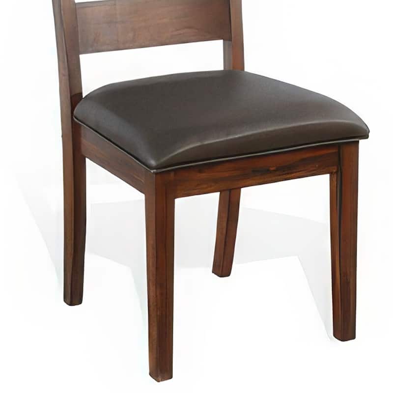 Brown/Gray Fabric Upholstered Wood Frame Dining Chair, Set of 2, Sturdy Dining Chair for Dining Rooms - 19.5