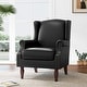 preview thumbnail 1 of 18, Modern Vegan Leather Wing Back Accent Chair Black