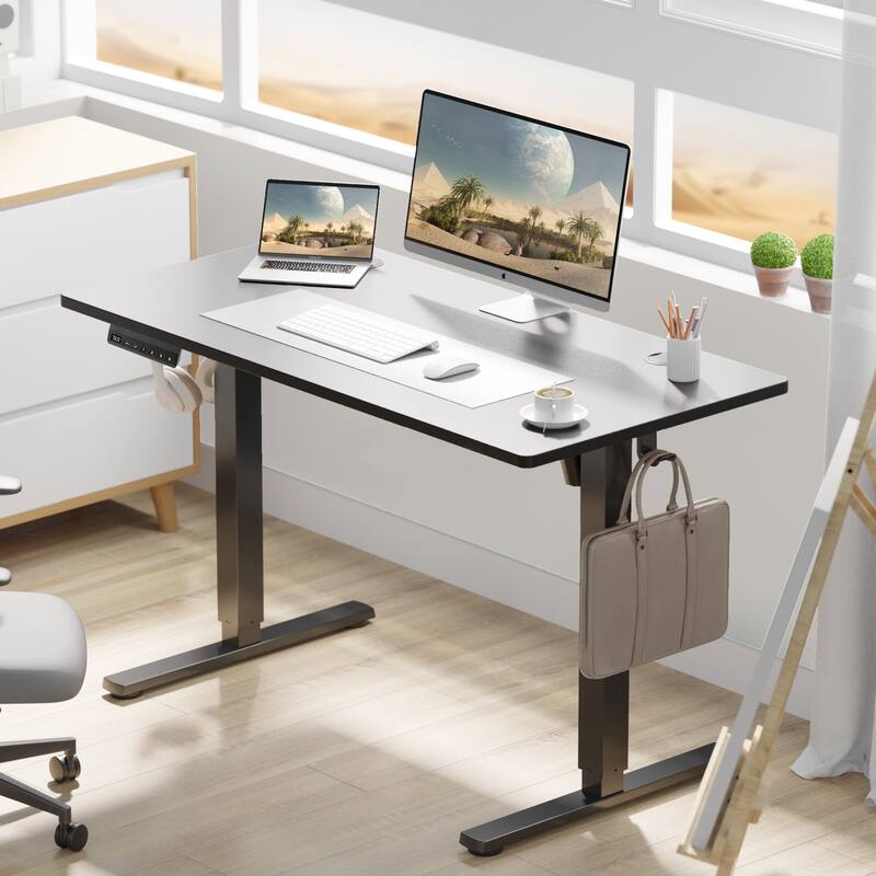 Electric Standing Desk - Adjustable Height Computer Workstation with Memory Settings for Home Office, Gaming & Study - 40"x 24" - Black