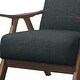 preview thumbnail 3 of 3, 32 Inch Fabric Upholstered Accent Armchair, Curved Armrests, Dark Gray