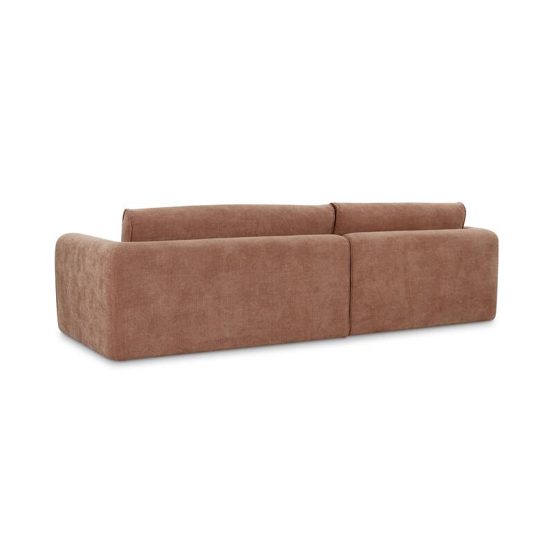 NADAAL STUDIOS Talorin Left-Facing Sectional Sofa, Wide Chaise Seating, Seats 4, Heritage Pink Chenille Fabric