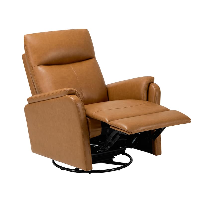 Fabric Recliner Sofa Chair - Swivel Rocking with XL Footrest - Single Seat for Living Room