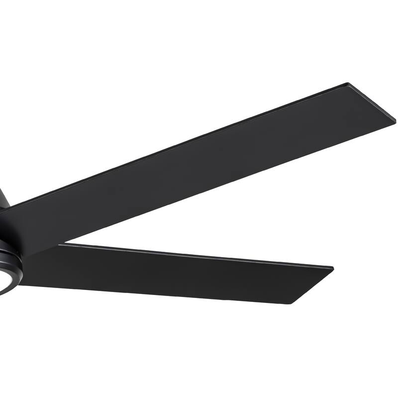 YUHAO AeroLite 48 in. Indoor White Low Profile Standard Ceiling Fan with Bright White Integrated LED Light Kit, Remote Included