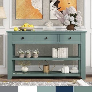 48'' Modern Console Table Sofa Table with 3 Drawers and 2 Shelves - Bed ...
