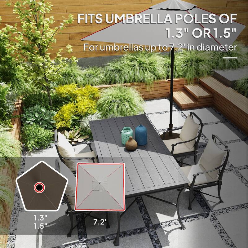 Outdoor Umbrella Base HDPE Patio Parasol Stand Fillable with Sand or Water - 22" L x 22" W x 14.2" H