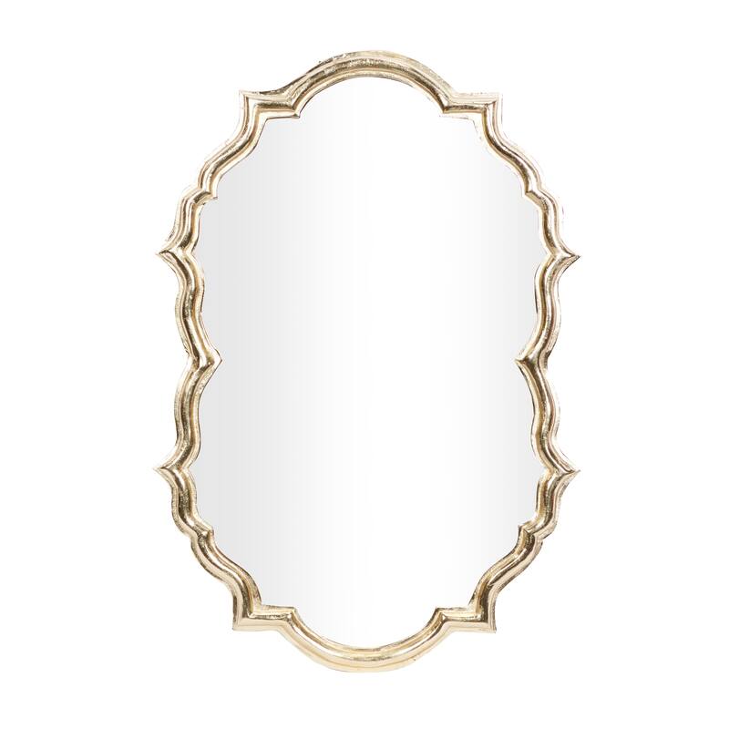 Gold Aluminum Quatrefoil Shaped Wall Mirror 25 x 2 x 36 On Sale