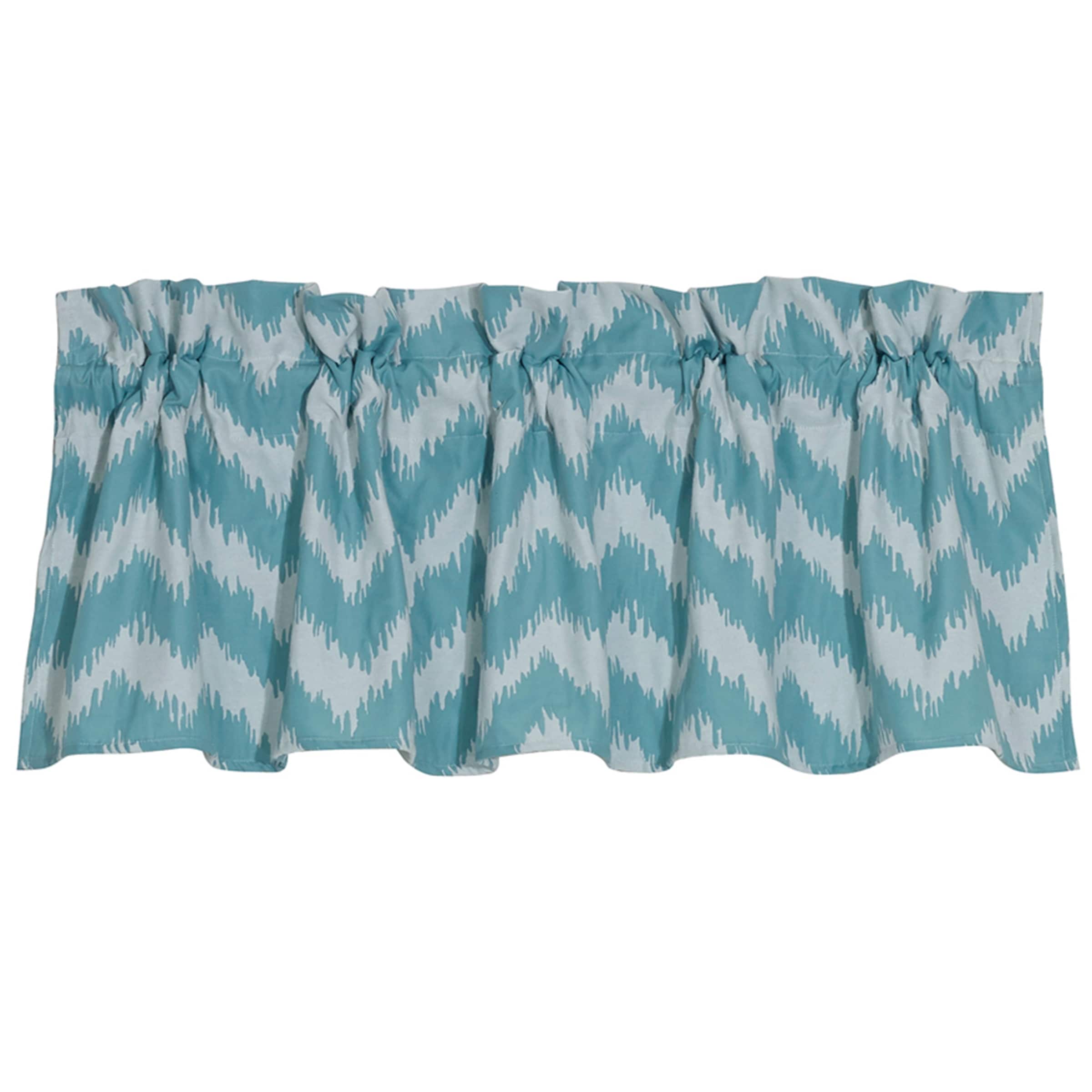 Catalina Blue & White Chevron Valance, 18" x 57", 1PC - 18"x57"