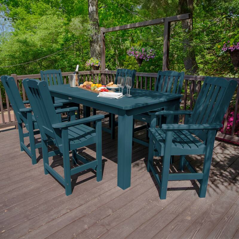 HIGHWOOD 7-Piece Outdoor Dining Set - 42" x 84" Table, Counter-height