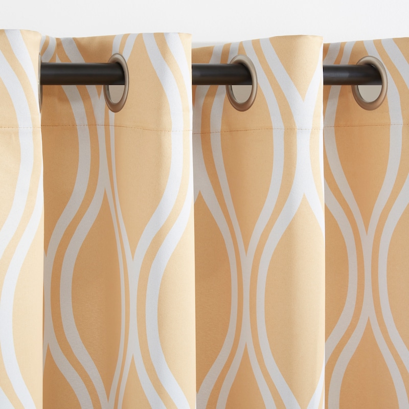 ATI Home Alfie Room Darkening Blackout Grommet Top Curtain Panel Pair