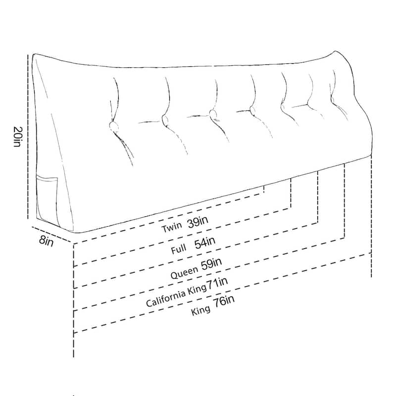 Velvet Headboard Reading Wedge Pillow for Bed Rest Sit Up Back Support