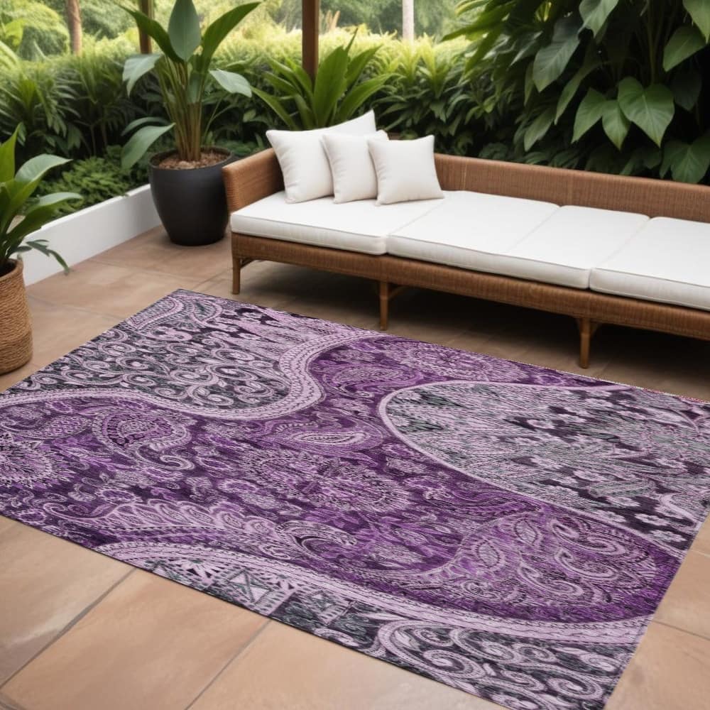 HomeRoots Floral Medallion Transitional Rectangle Outdoor Rug