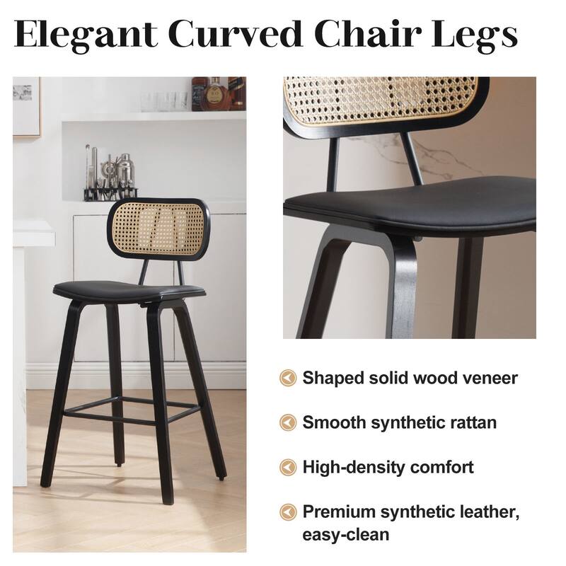 26-Inch Upholstered Counter/ Bar Stools Set of 2 or 3 - 35.1"H x 17.7"W x 19.5"D