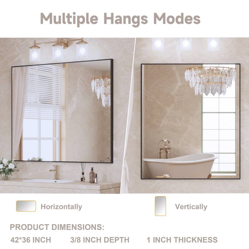 QuivaraView Wall Mounted Aluminum Frame Bathroom Vanity Mirror