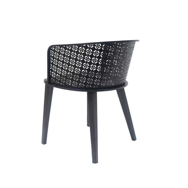 Outdoor 2 Piece Dining Chair with Backrest, Metal Frame and Rust Proof for Dining Room Kitchen Living Room Bedroom Terrace