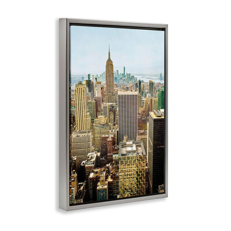 Stupell Overlooking Cityscape Buildings Framed Floater Canvas Wall Art Design By Seven Trees Design