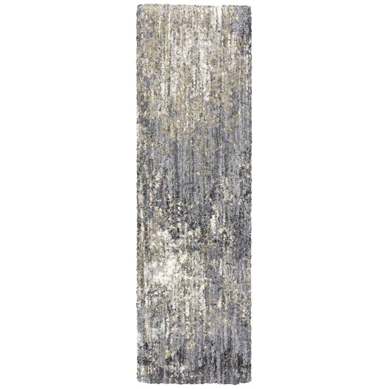 Style Haven Archer Cosmic Abstract Shag Area Rug - 2' 3" x 7' 6" - Grey/ Ivory - Runner