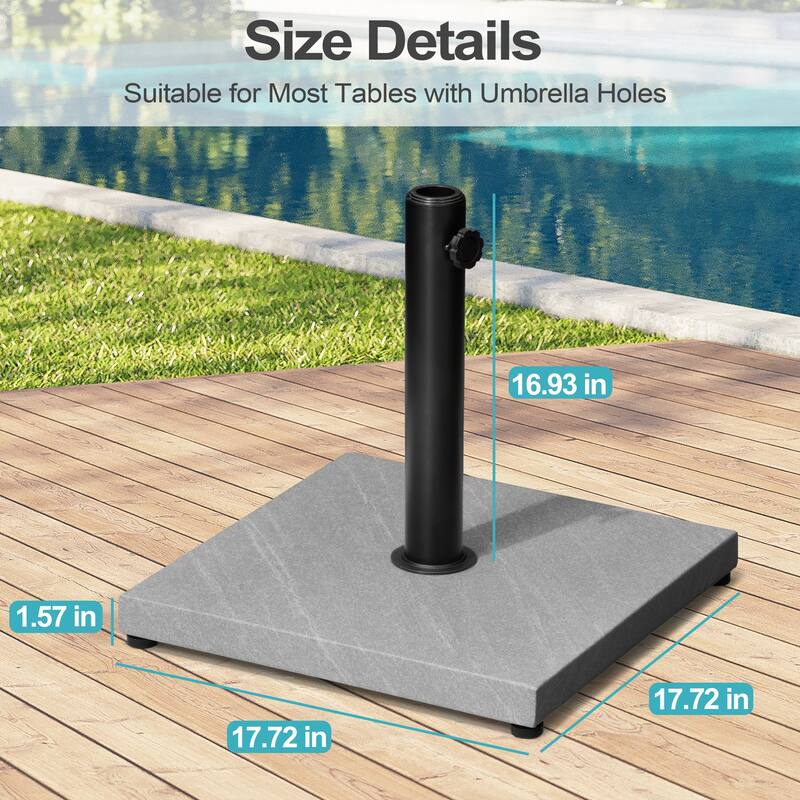 VredHom Outdoor Patio Market Umbrella Square Base Stand
