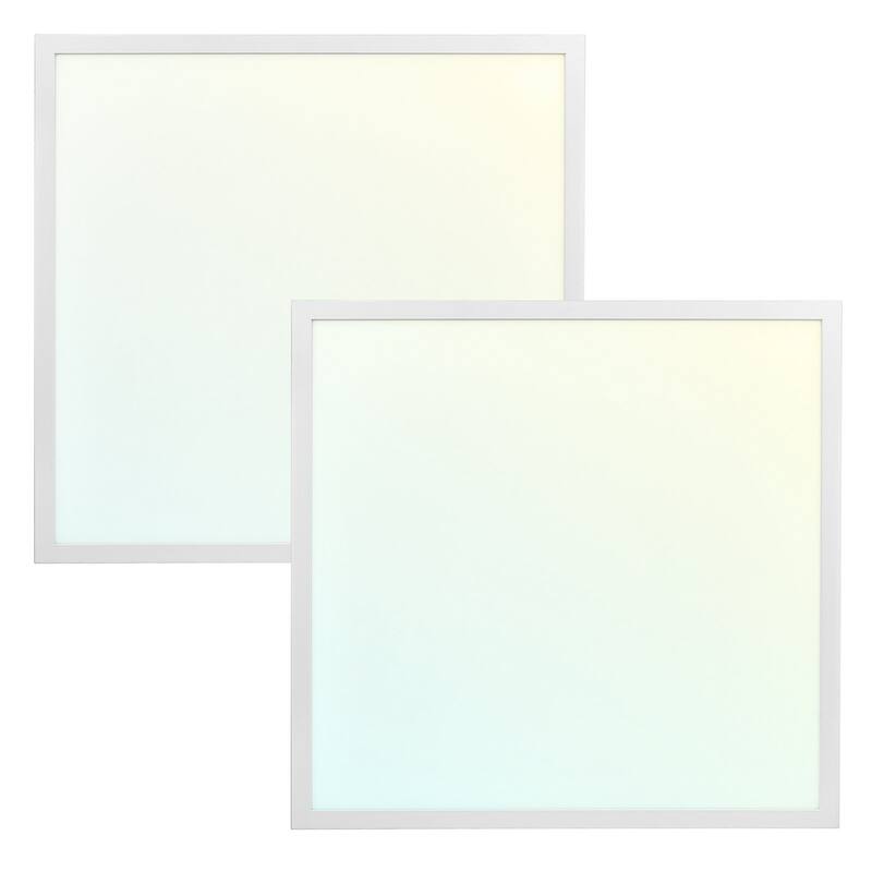 Luxrite 2x2 FT LED Flat Panel Light, 30/35/40W, 3 CCT 4000K-6500K, 3750/4375/5000 Lumens, 0-10V Dimmable, ETL DLC 2-Pack - Color Selectable 30K/35K/40K