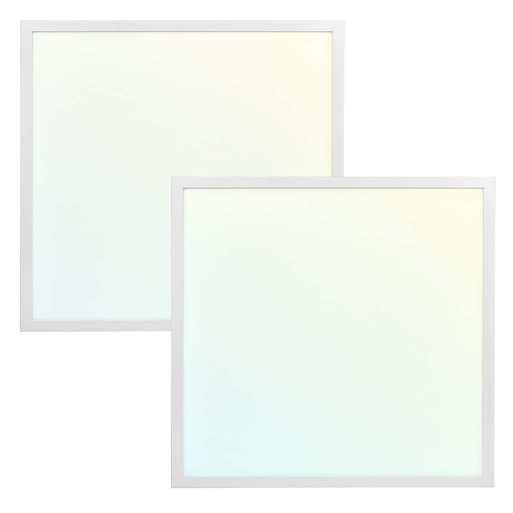 Luxrite 2x2 FT LED Panel Light, 5CCT 3000K - 6500K, 20W/30W/40W, 5000 Lumens, 0-10V Dimmable 2 Pack