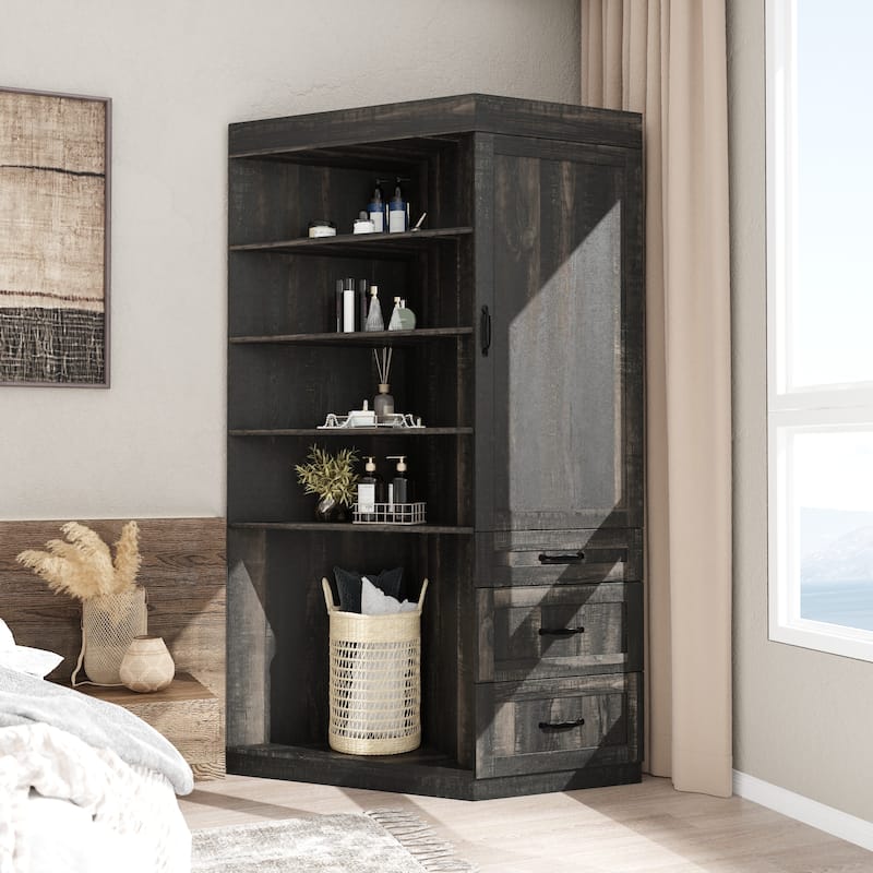 Large Gun Safe with Digital Lock Tall Storage Cabinet with Shelves, Multi-Option Secure Locker and Cupboard - Corner Cabinet Only