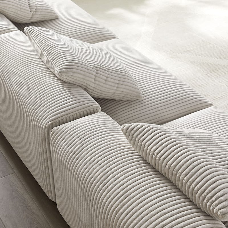 Solace 3-Piece Modular Corduroy Upholstered Sofa