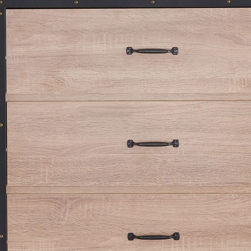 Brown Black Wood Contemporary Vertical Chest Dresser with 5 Drawers