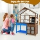 preview thumbnail 5 of 8, Natural Outdoor Solid Wood Mud Kitchen with Fabric Canopy Ideal Gift for Gifts - 39.5" x 16.5" x 49.5"(L x W x H)