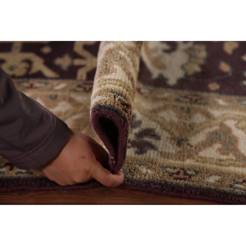 All-Over Oushak Indian Area Rug Handmade Wool Carpet - 4'2"x 6'5"