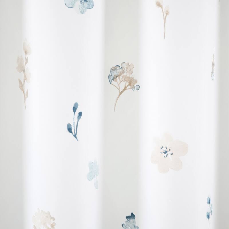 Lush Decor Livia Flora Silver-Infused Antimicrobial Shower Curtain