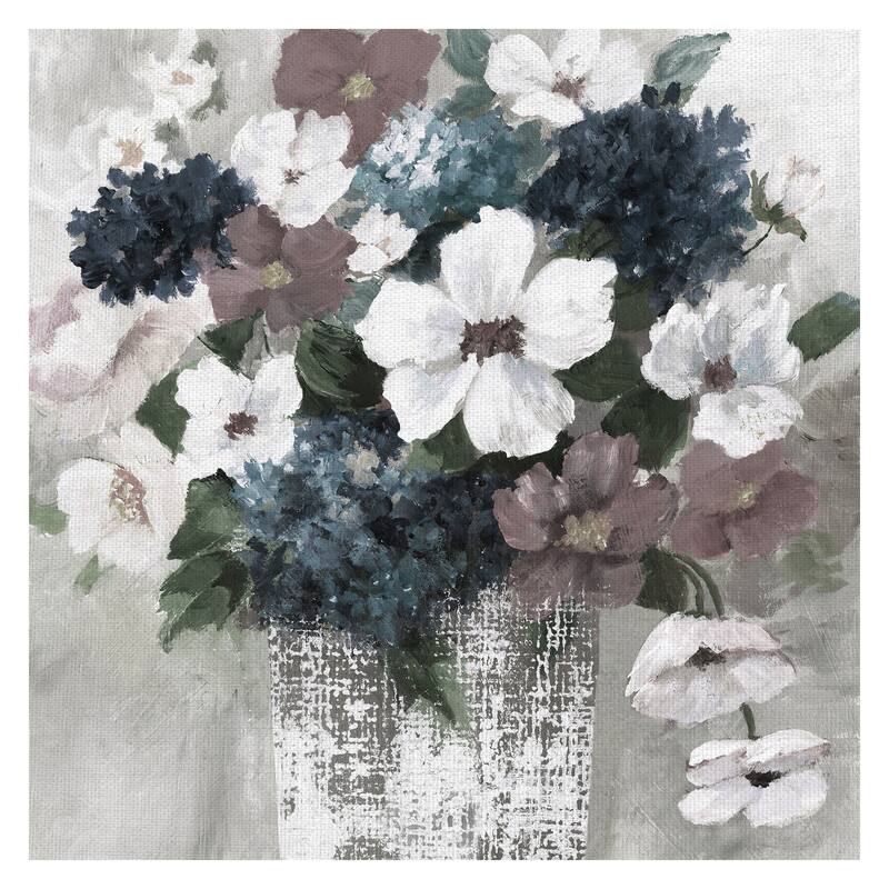 Linen Bouquet 1 Light Square REV by Nan Canvas Art Print