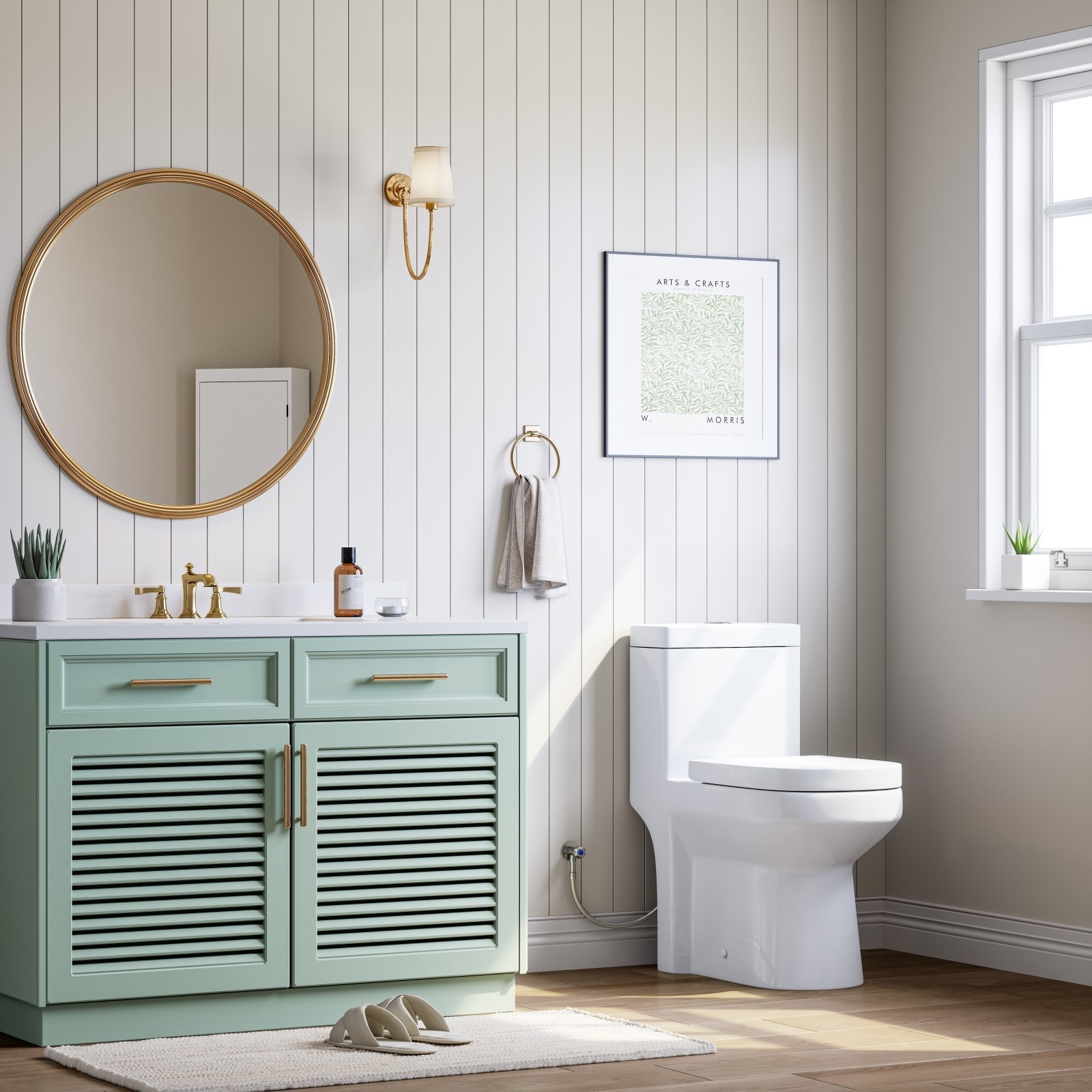 HOROW One Piece White Toilet featuring Dual Flush 0.8/1.28 GPF with Seat - N/A