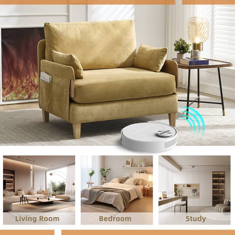 Convertible sofa bed, 3-in-1 convertible with 3 pillows