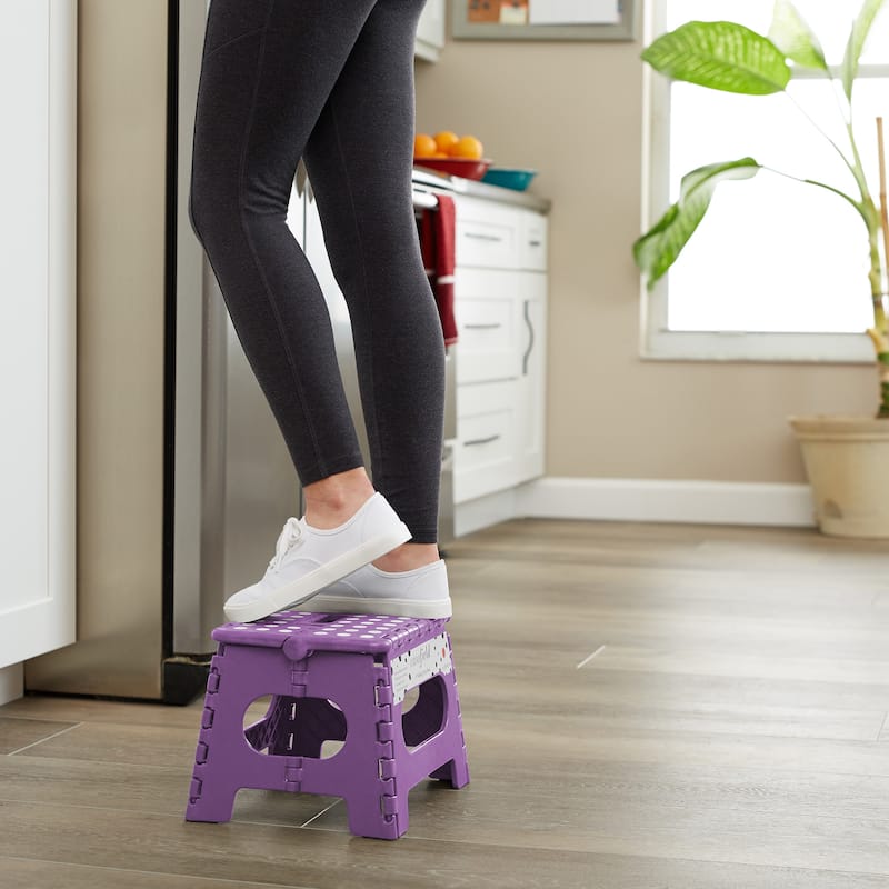 9in Folding Step Stool w Handle Set of 2 for AdultsKids Purple - 2 Pack - 9"