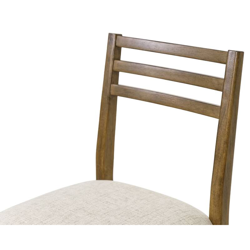 Two Wood Modern Counter Height Kitchen Chairs, Dining Seats, Brown
