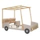 preview thumbnail 9 of 11, Pine Wood Full Size Car Kids Bed Frame with LED Lights, Ceiling Cloth, Comfortable Pillow, and Magazine Holder, Natural