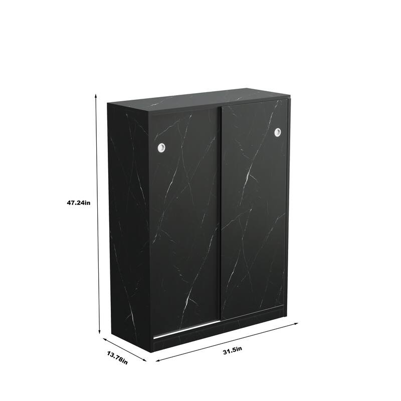 Marble shoe cabient with sliding door have 6 layers can storage at least30 pairs shoes