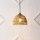 preview thumbnail 101 of 115, Jigu 1-Light Woven Rattan/Iron LED Pendant, by JONATHAN Y