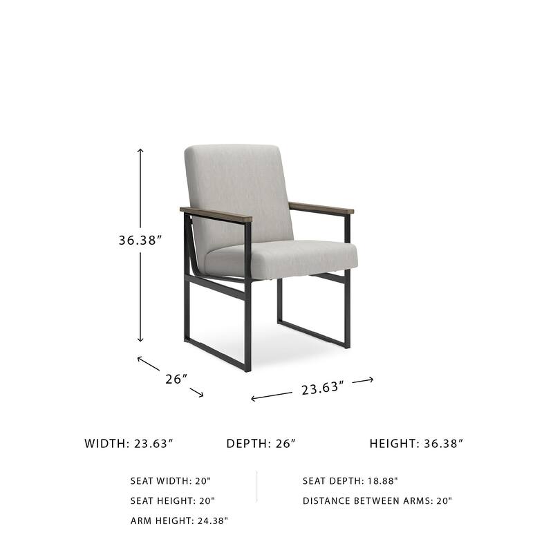 Signature Design by Ashley Montia Light Gray/Brown Home Office Desk Chair - 20.5" W x 24" D x 34.25" H