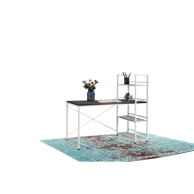Reversible Smart Workstation Wooden Desk White/Brown