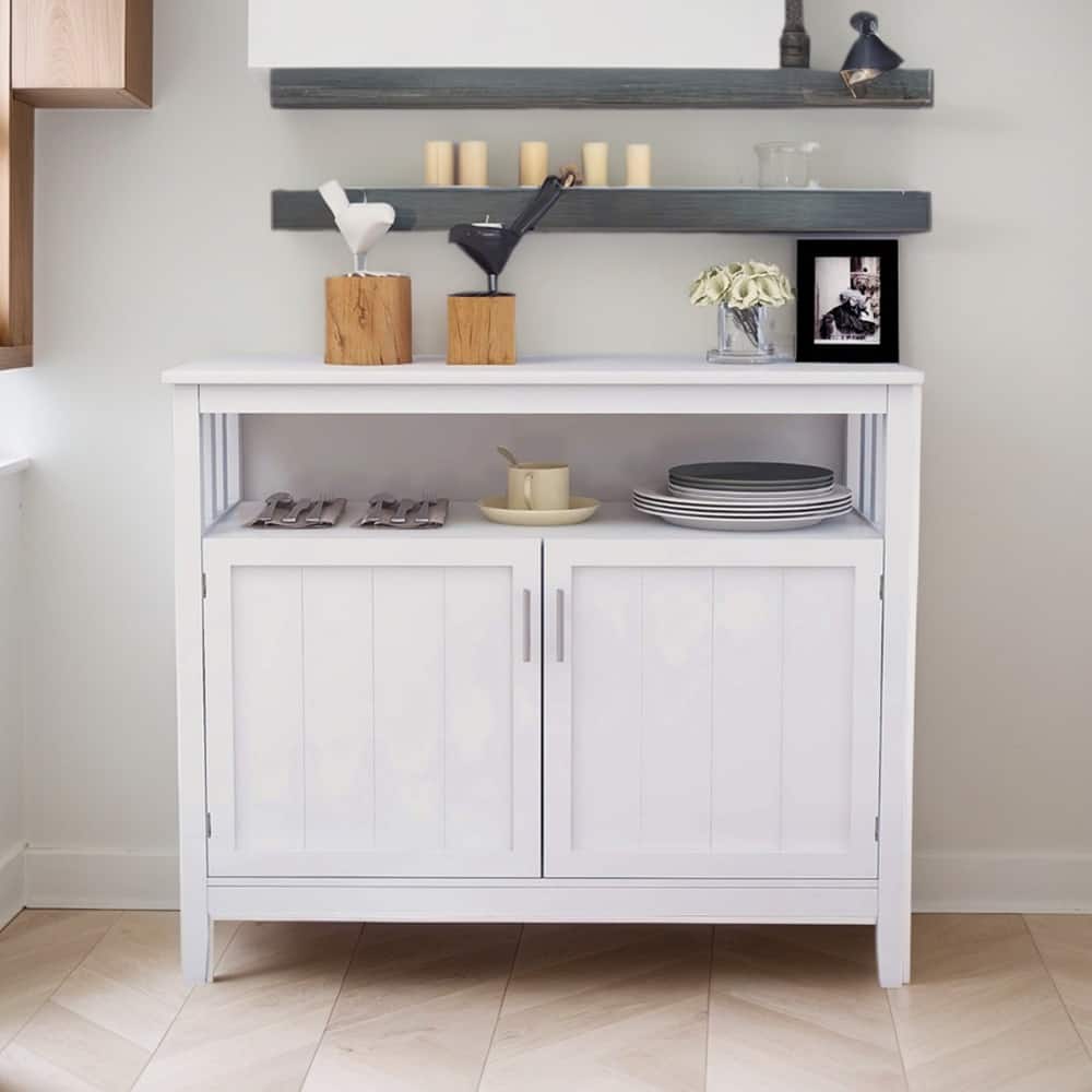 Kitchen Storage Sideboard, Dining Buffet Server Cupboard Cabinet,Console Table with Adjustable Shelf - 39.96”W