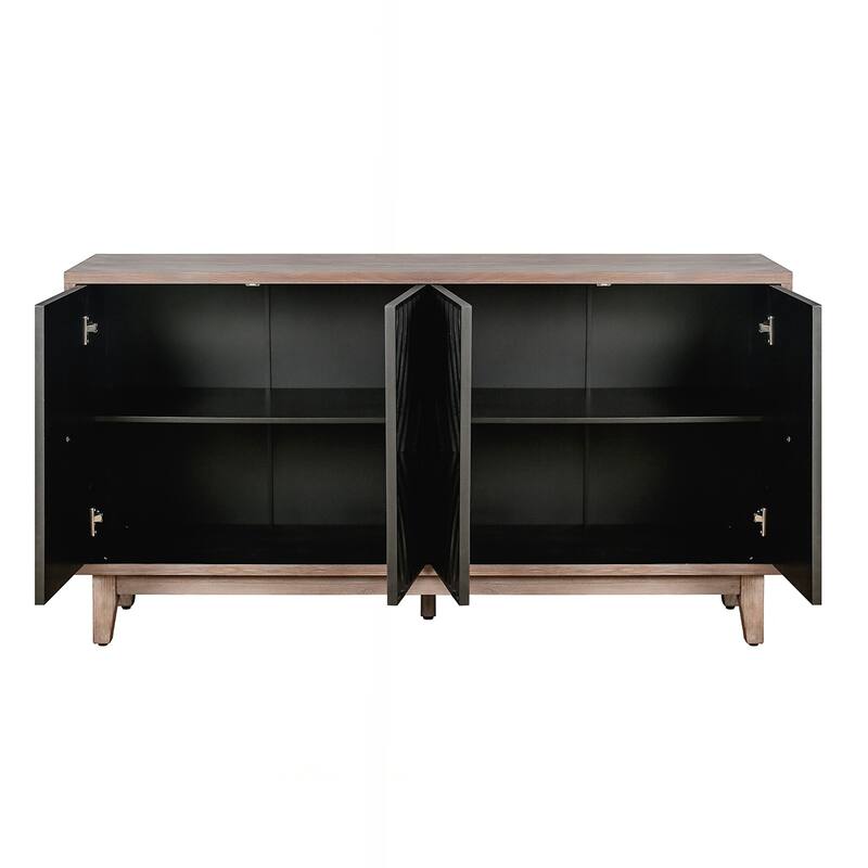 4-Door Solid Wood Storage Cabinet