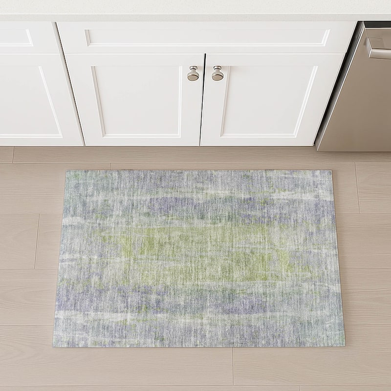 Machine Washable Indoor/ Outdoor Vintage Ombre Chantille Rug