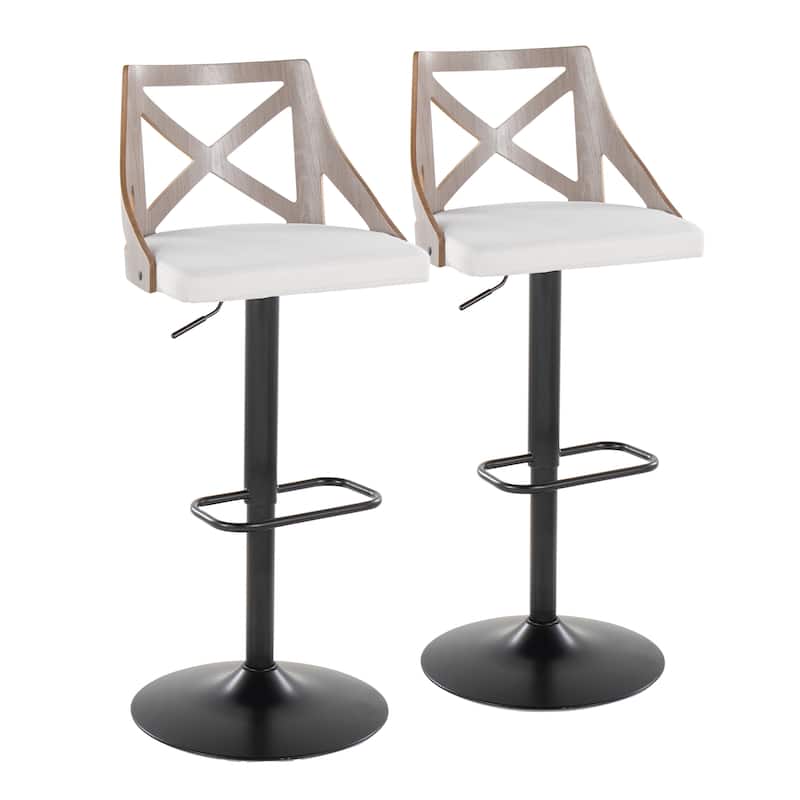 The Gray Barn Charlotte Adjustable Bar Stool with Rounded Rectangular Footrest (Set of 2)