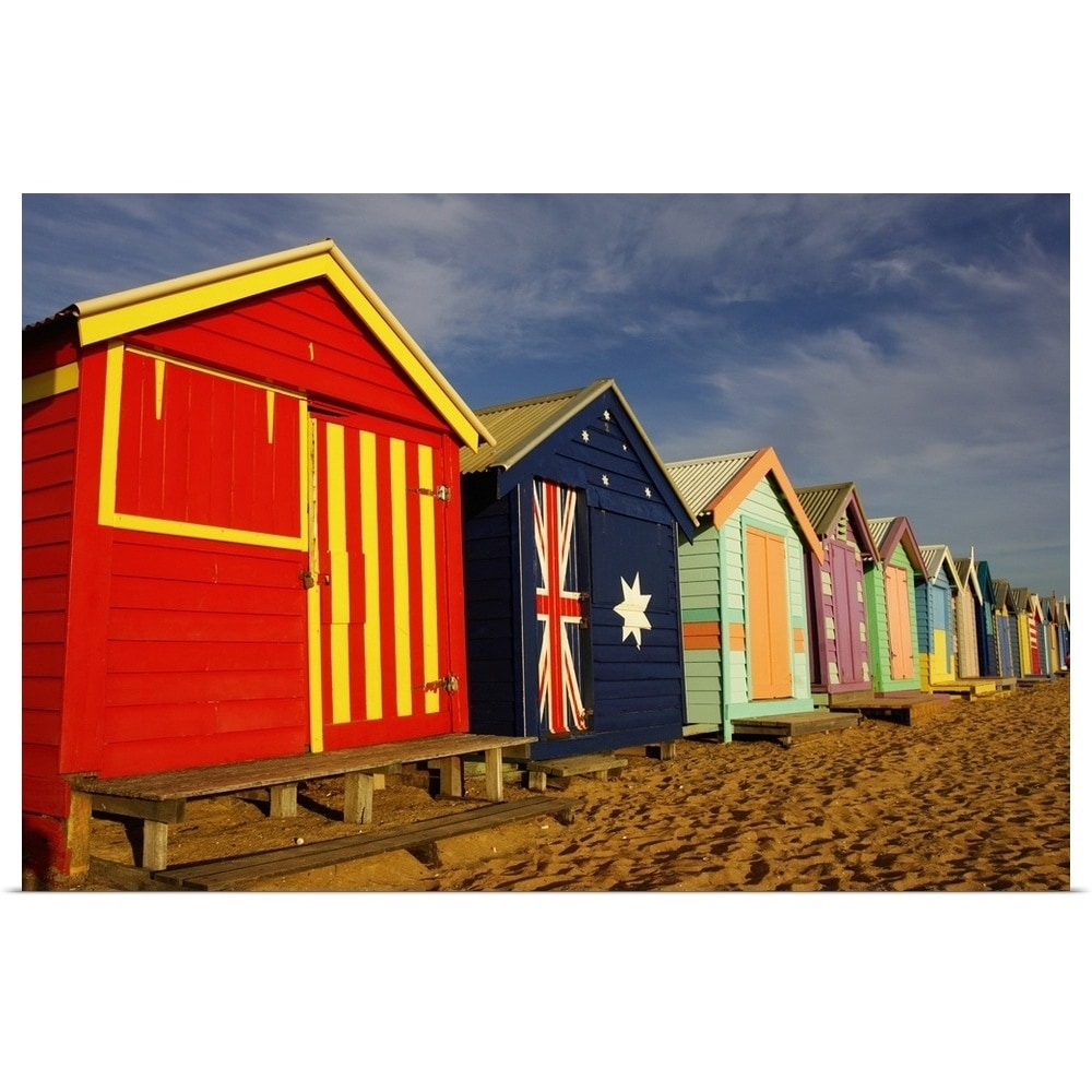 Shop Australia Victoria Melbourne Beach Huts On Brighton Beach Poster Print Overstock 21003526
