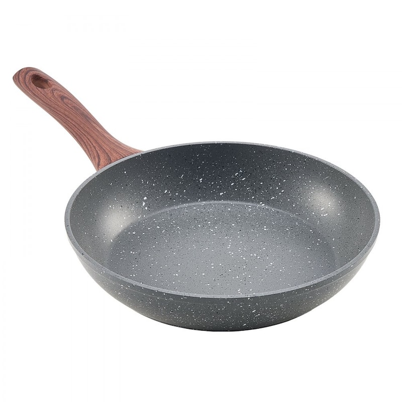 3 Piece Aluminum Frying Pan Set with Nonstick Surface and Stays Cool Handles Suitable for All Stoves