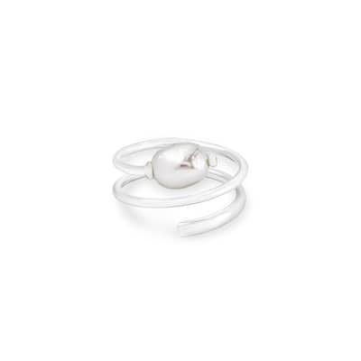 Kendra Scott Jayla Bright Silver Plated Brass And Baroque Pearl Ring