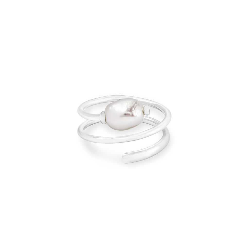 Kendra Scott Jayla Bright Silver Plated Brass And Baroque Pearl Ring