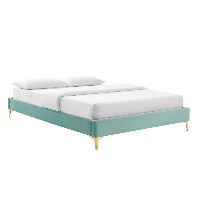 Amber Tufted Performance Velvet Twin Platform Bed