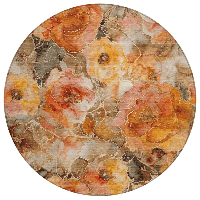HomeRoots Floral Transitional Rectangle Outdoor Rug